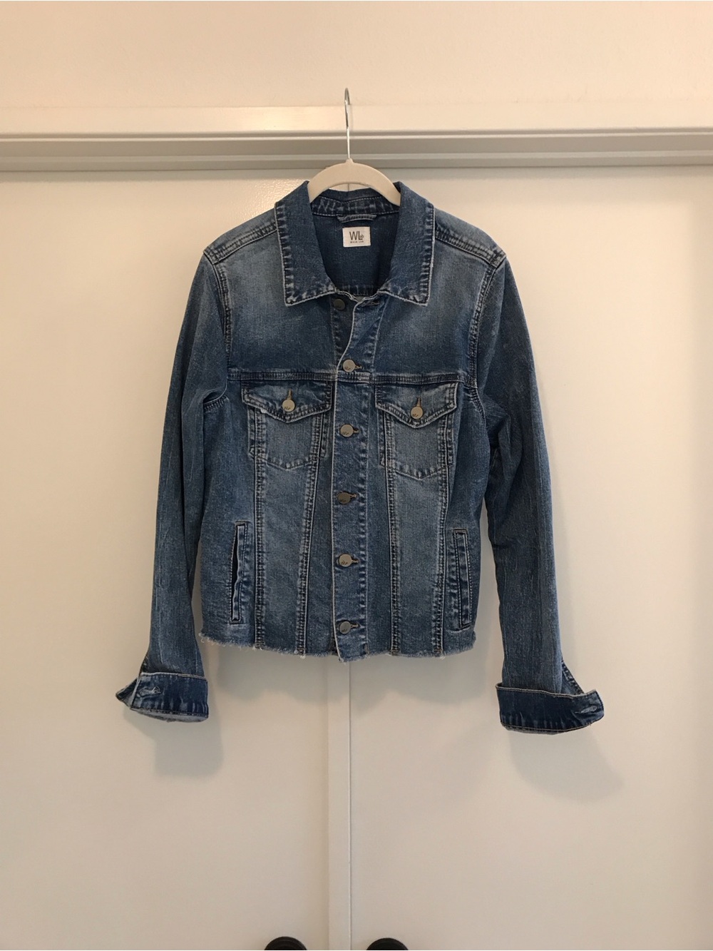 Wash Lab Raw Edge Hem Blue Denim Jacket
